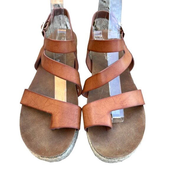 Anthropologie x Patrizia Spring Step LEATHER Kalissa Platform Sandals  Brown 38 - Picture 3 of 6